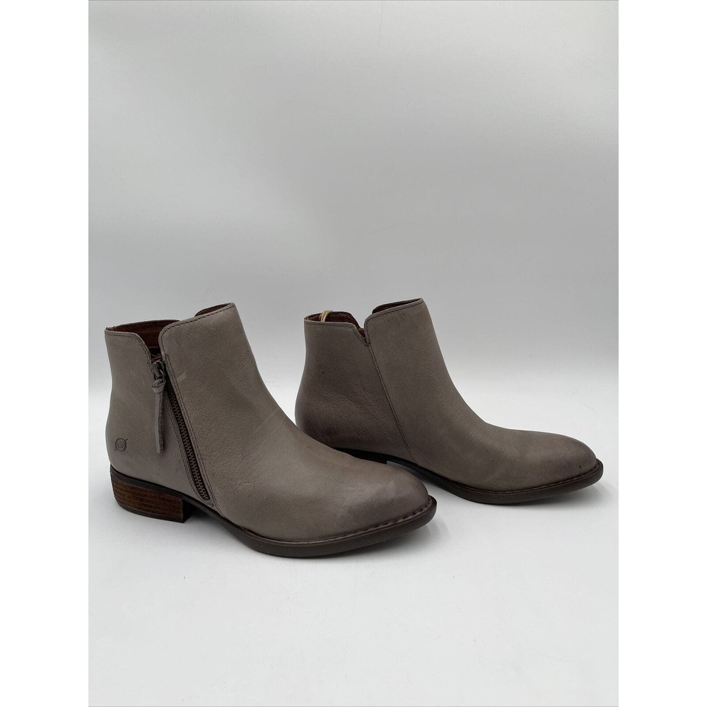 BORN Olio Grey Full Grain Boot Leather Grey Size 10